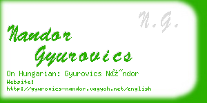 nandor gyurovics business card